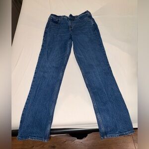 Abercrombie & Fitch Dark Blue Mid-Rise Straight Jeans